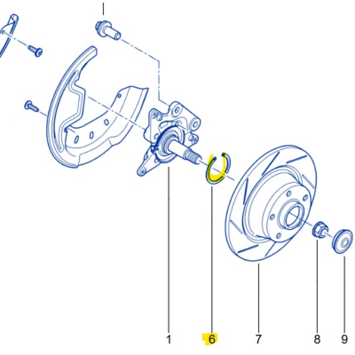 CIRCLIPS DE MAINTIEN ROULEMENT ROUE AR Pour Megane 3RS 