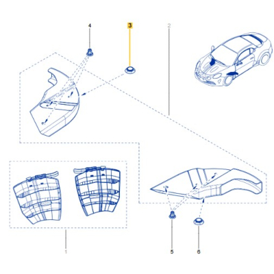 BOUCHON SUR ECOPE BASSE DE FREIN POUR ALPINE A110