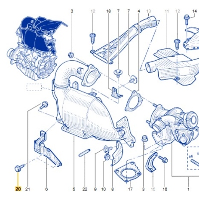 VIS FIXATION BEQUILLE AMONT POT CATALYTIQUE Pour Megane 3RS