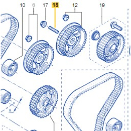 GOUJON FIXATION POULIE ECHAPPEMENT Pour Clio 2&3RS - Megane 2&3RS