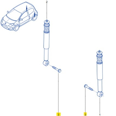 VIS FIXATION AMORTISSEUR AR Pour Twingo 2RS