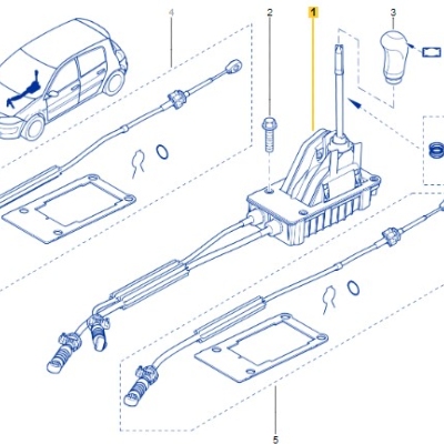 LEVIER DE VITESSES AVEC CABLES COMMANDE Pour Mégane 2RS